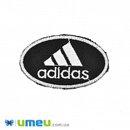 Термоаплікація Adidas, 6,5х4 см, Чорно-біла, 1 шт (APL-042377)
