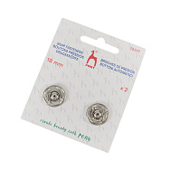 Кнопки пришивні металеві PONY, Срібло, 18 мм, 1 набір (SEW-030166)