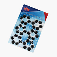 Кнопки пришивні металеві, Чорні, 10 мм, 1 набір (36 шт) (SEW-054989)